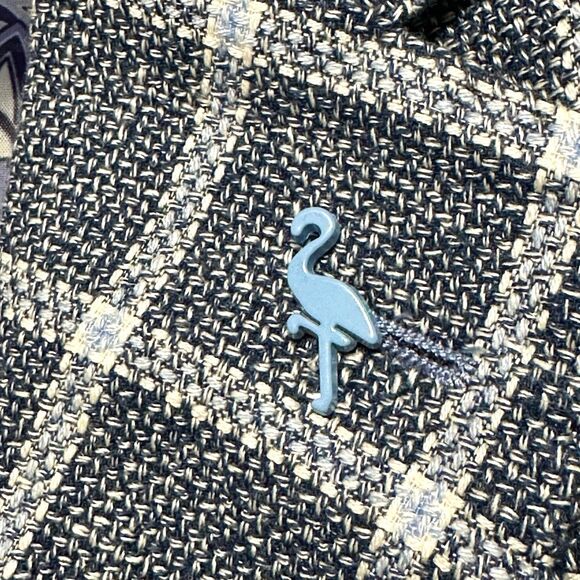 Tailorbyrd Blazer Men’s Size 46R Blue Plaid Window Pane Linen Blend Sport Coat - Picture 6 of 13